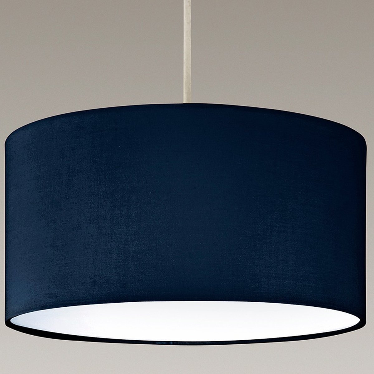 Fabric Ceiling Shade With Frosted Diffuser Navy Blue – Pendant Light – CGC Lighting