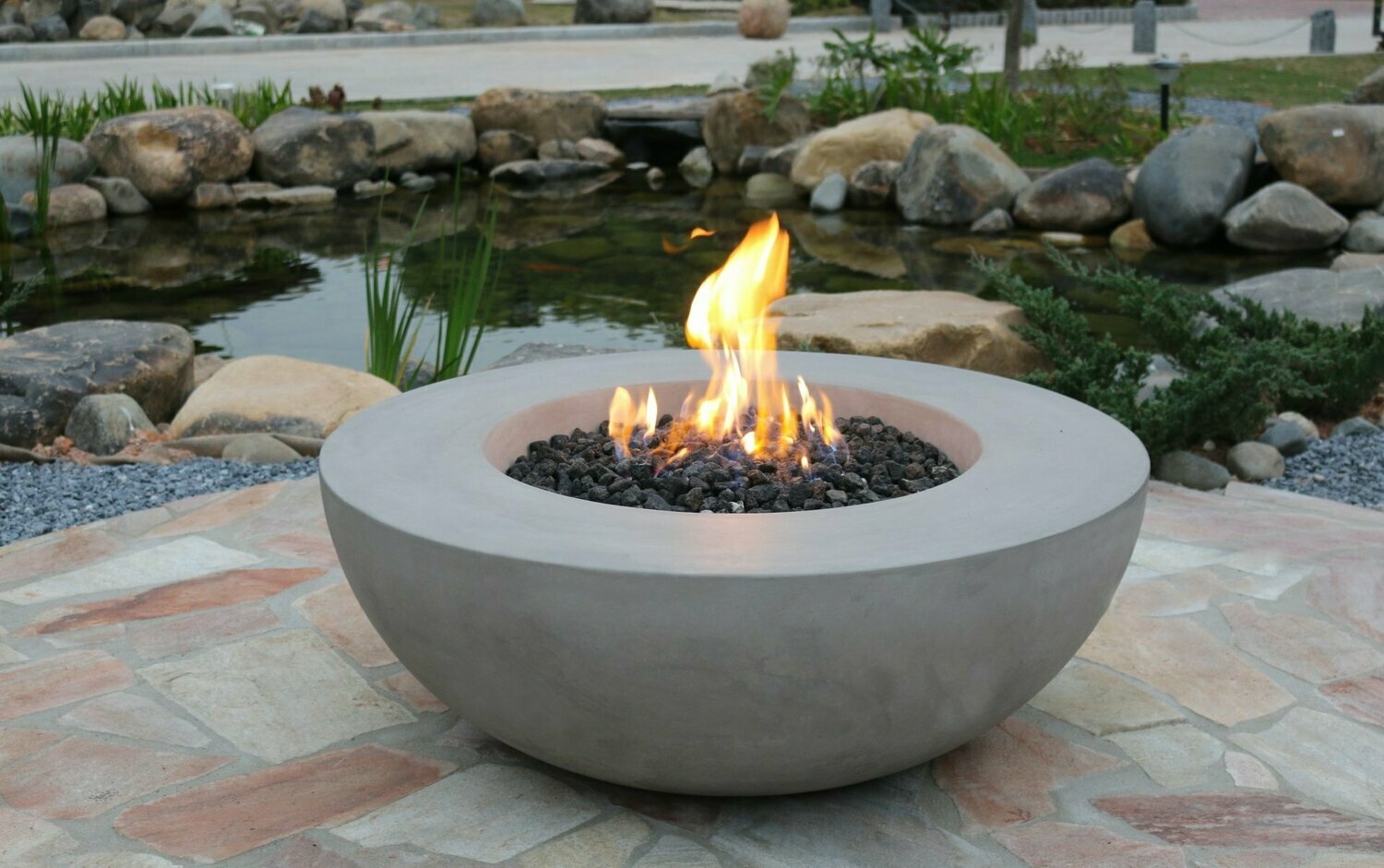 Elementi Lunar Bowl Fire Table – LPG Bottle – Outdoor Fire Pit – Forno Boutique