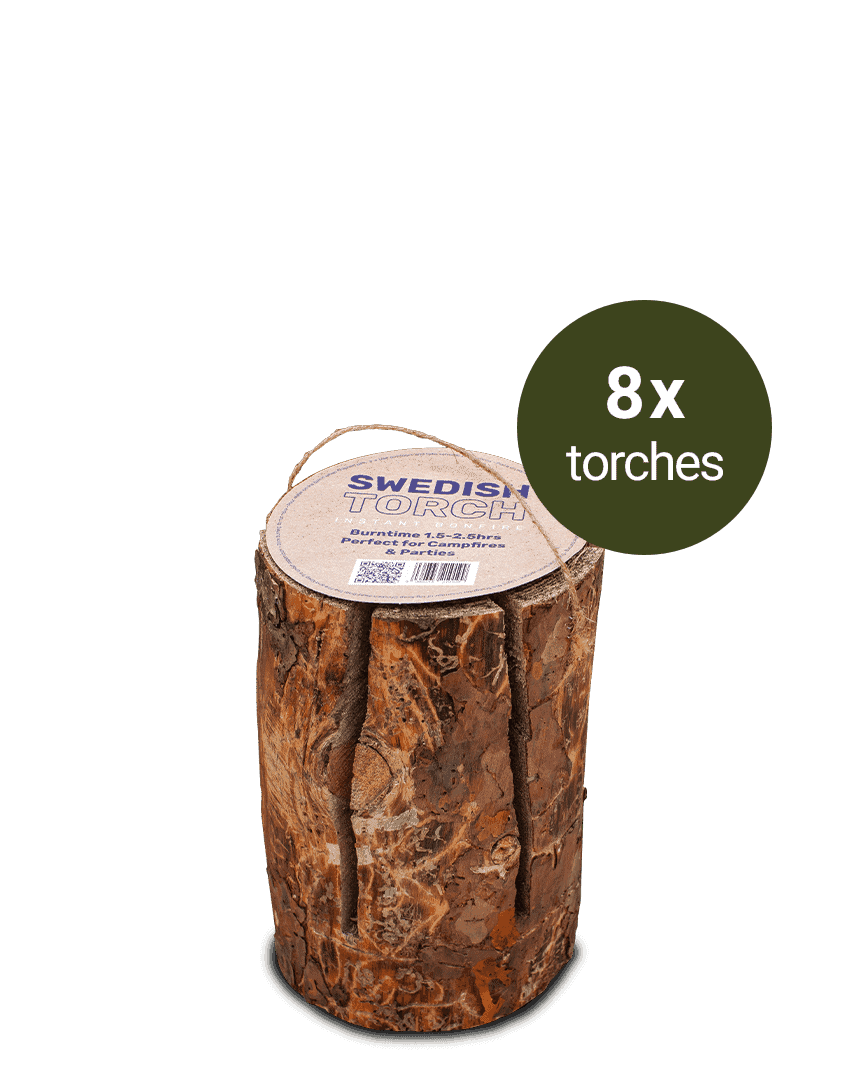 Large Swedish Torch – Pack of 8 – Torches – Green Olive Firewood