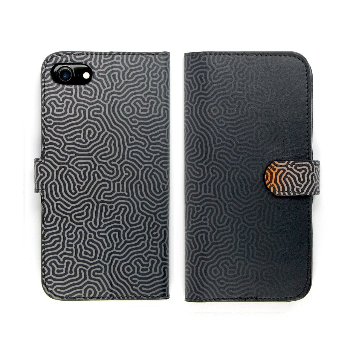 Leather Folio Phone Case – Thinker – iPhone XR / No personalisation / Black