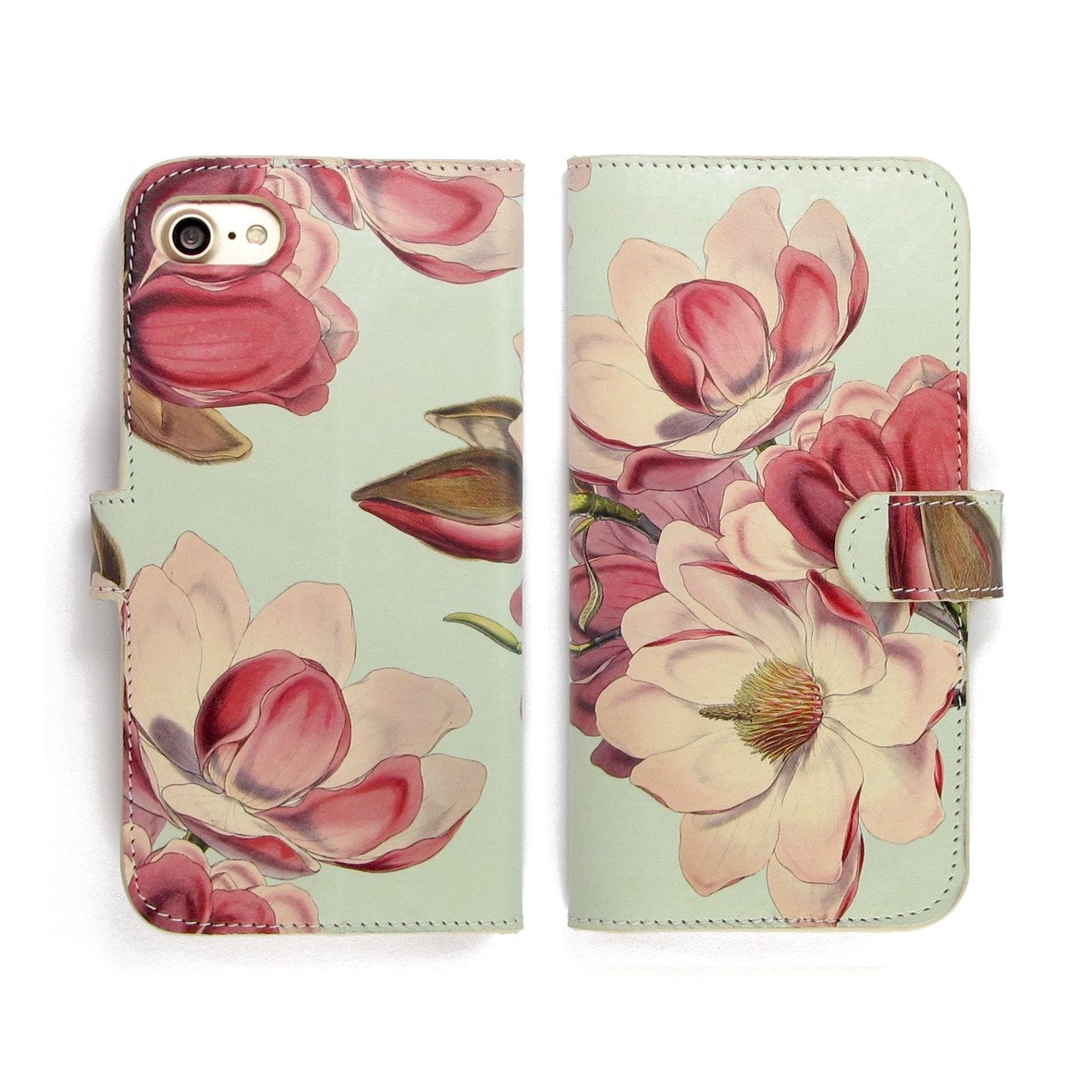 Leather Folio Phone Case – Magnolia – iPhone 6 Plus / iPhone 6s Plus / No personalisation / Pink