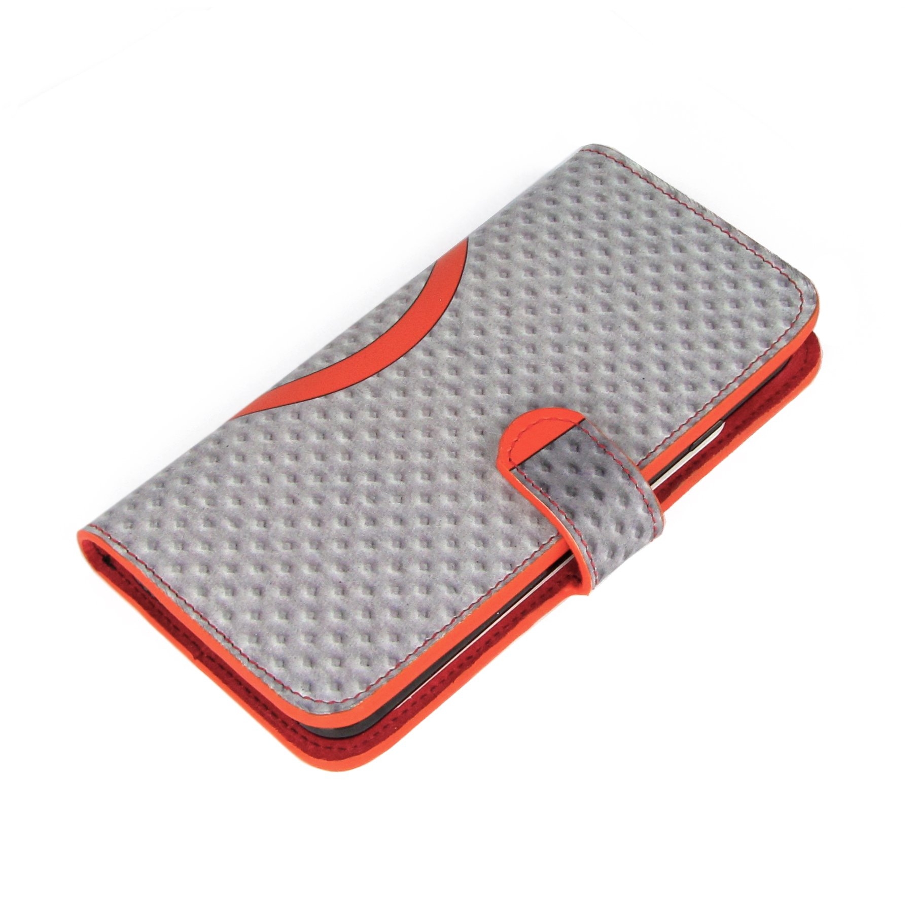 Leather Folio Phone Case – Geometric City – iPhone 8 / No personalisation / Grey