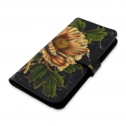 Leather Folio Phone Case – Tree Peony – iPhone XR / No personalisation / Black