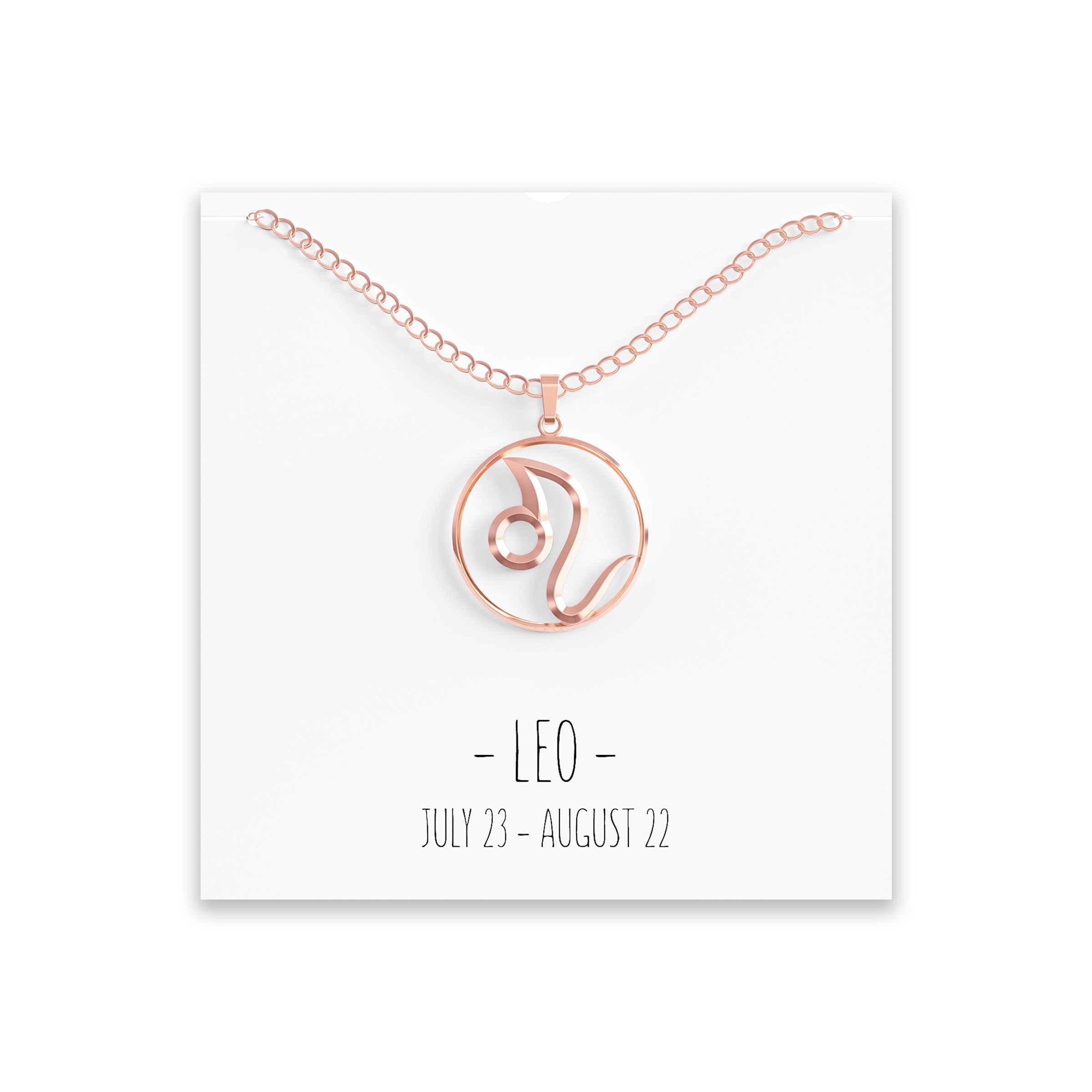 Leo Zodiac Necklace – Silver, Rose Gold & Gold Rose Gold – Happy Kisses