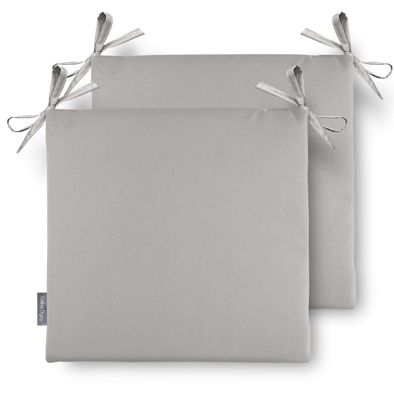 Celina Digby Luxury Set of 2 Water Resistant Garden Seat Pads – Light Grey 42cm x / 16″