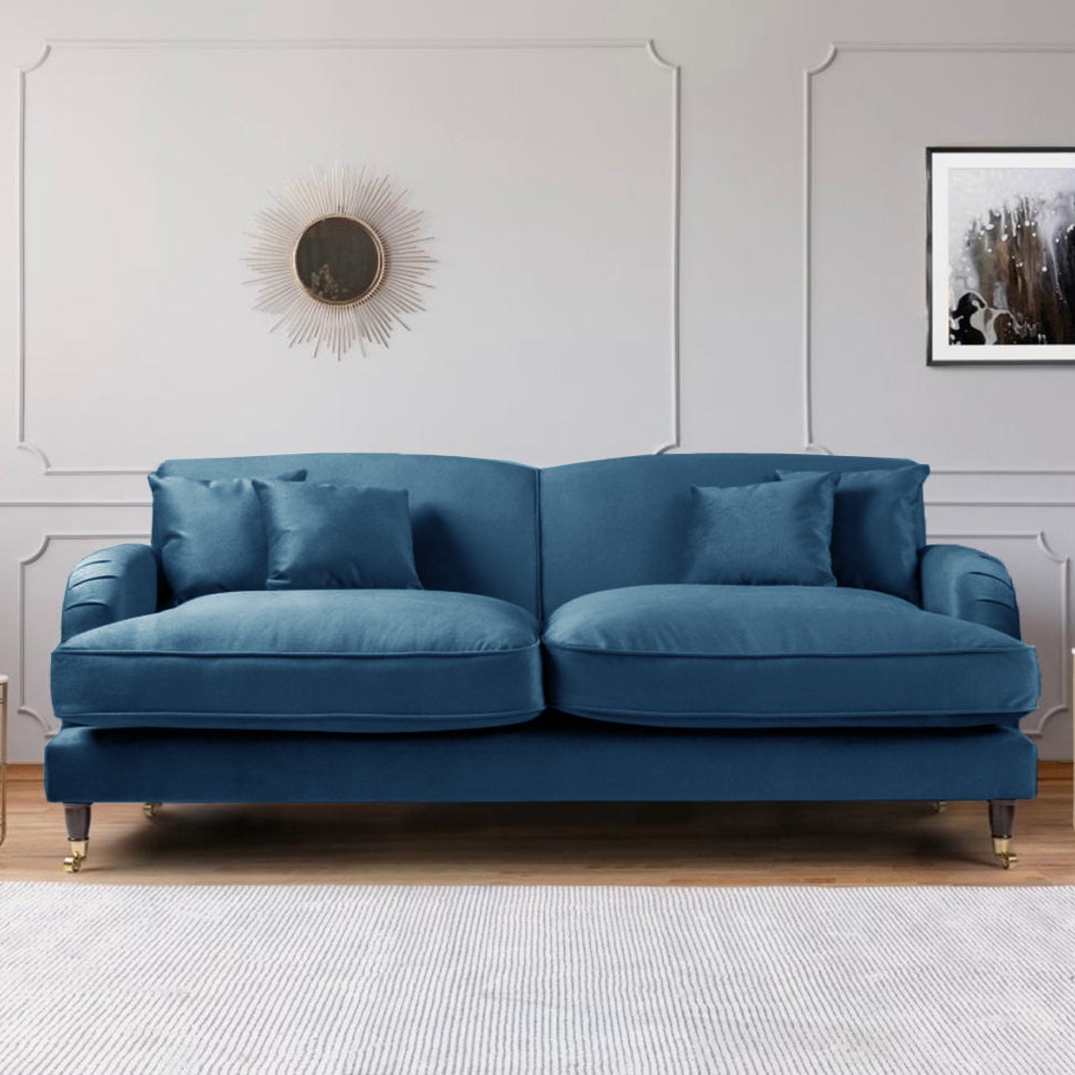 Lilibeth Plush Velvet Sofa Suite 3 + 2 – More Colours – Peacock – The Online Sofa Shop