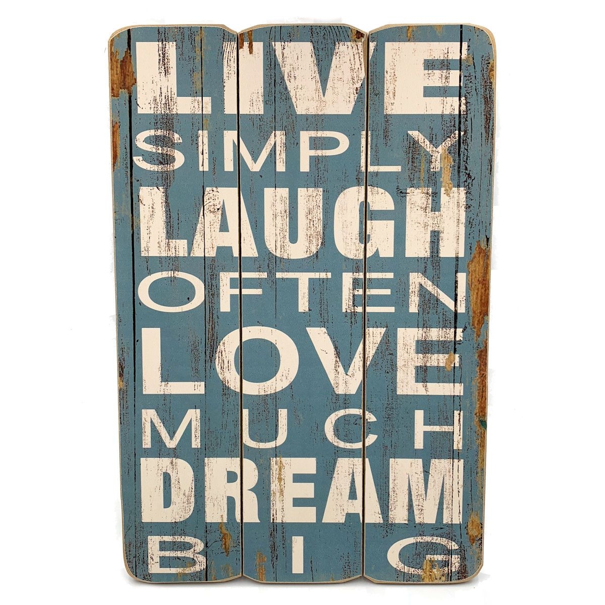 Live Simply Sign – Blue/Distressed Quirky Animal Figures