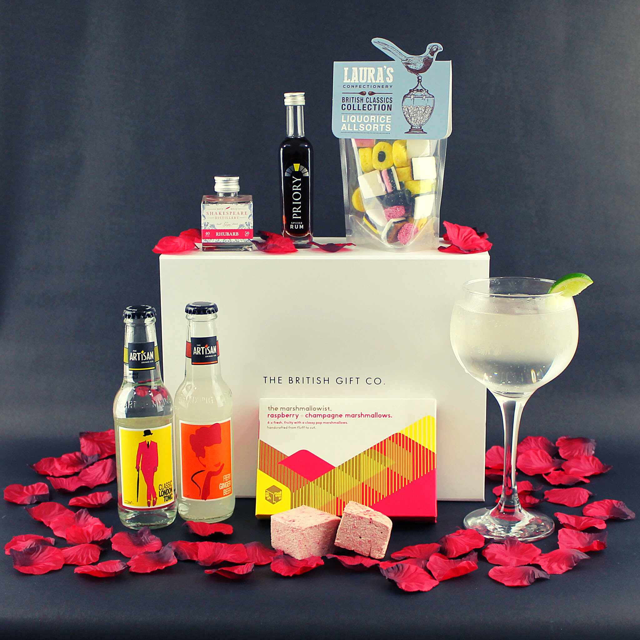 Lockdown Love – Valentine’s Gift Box with Alcohol Minis & Sweets – The British Gift Co.