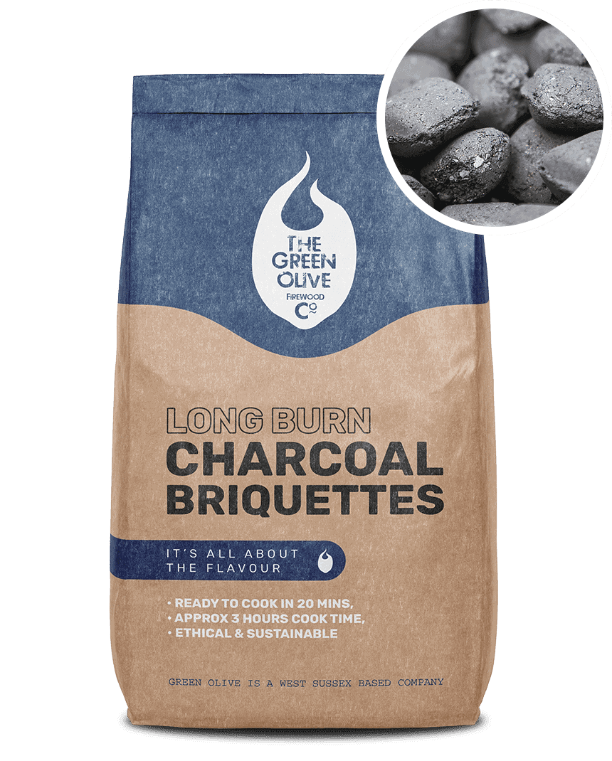 Long Burn Charcoal Briquettes – Natural Charcoals – Green Olive Firewood