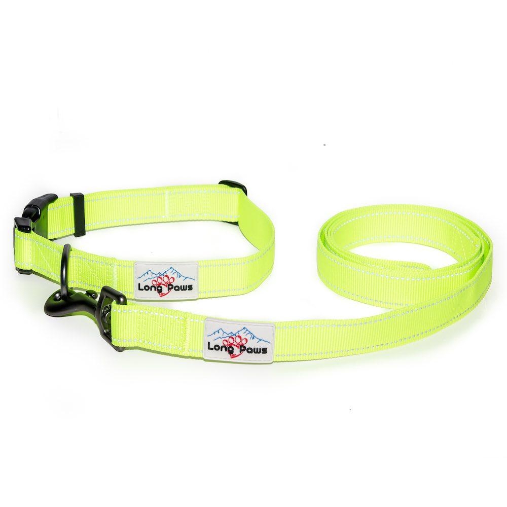 Neon Collar & Webbing Leash Set – Hi-Viz – Dog Walking Set – Puppy Set – Outdoor Visibility – – Long Paws – Unisex – Long Paws UK