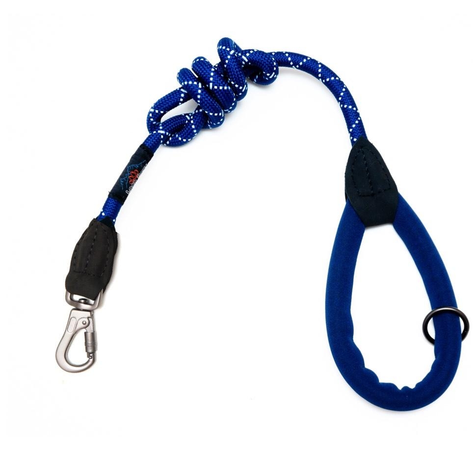 Comfort Padded Rope Leash (Mark 1) – Locking Clip – Dog Lead 75cm – 30in – Navy Blue – Unisex – Long Paws