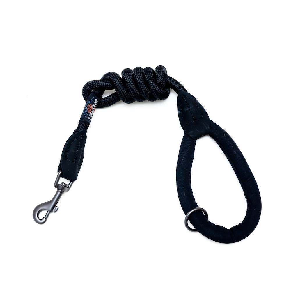 Comfort Padded Rope Leash (Mark 2) – Trigger Clip – Dog Lead 120cm – 48in – Black – Unisex – Long Paws