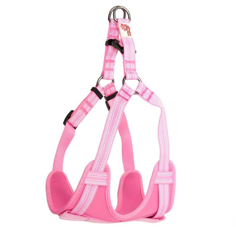 Comfort Reflective Padded Step-in Harness – Chestplate Dog Harness – S – Pink – Unisex – Long Paws
