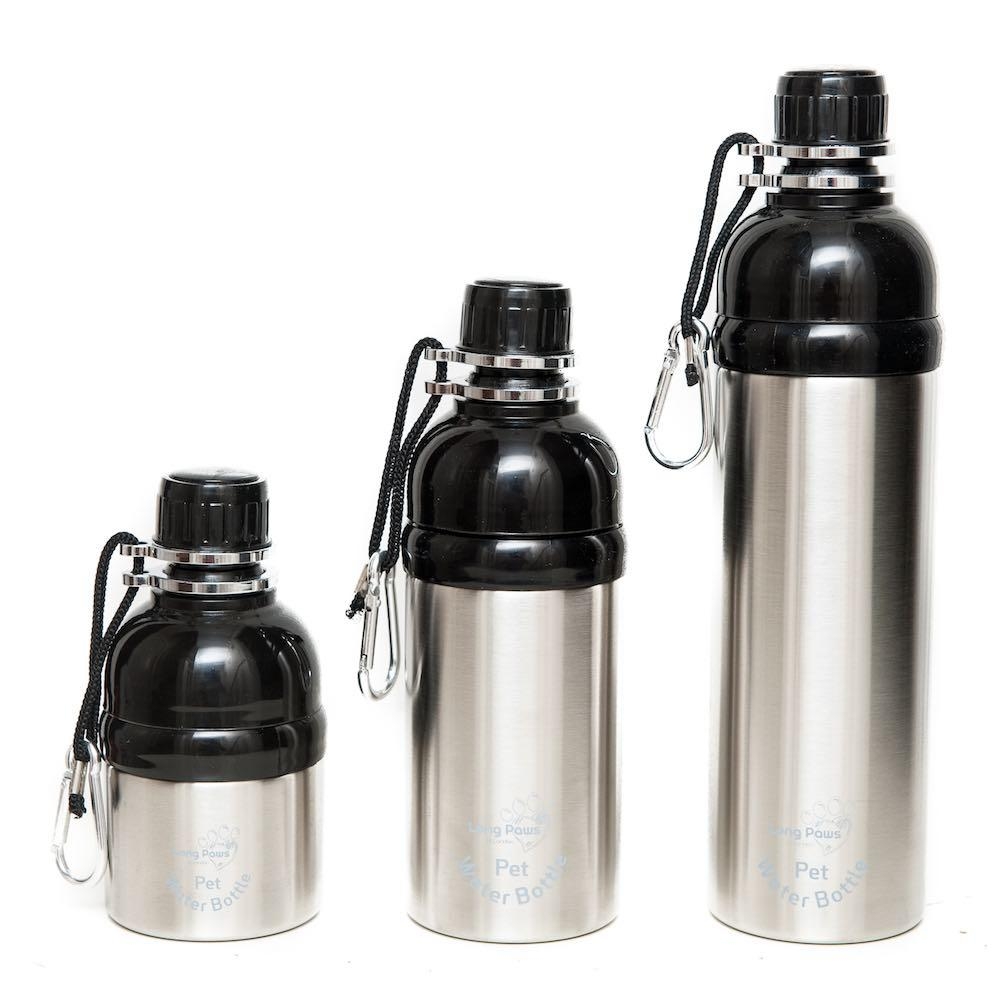 Long Paws – Stainless Steel – Lick ‘n Flow – Dog Water Bottle – Dog Flask – Dog Bottle 250ml – Silver – Unisex