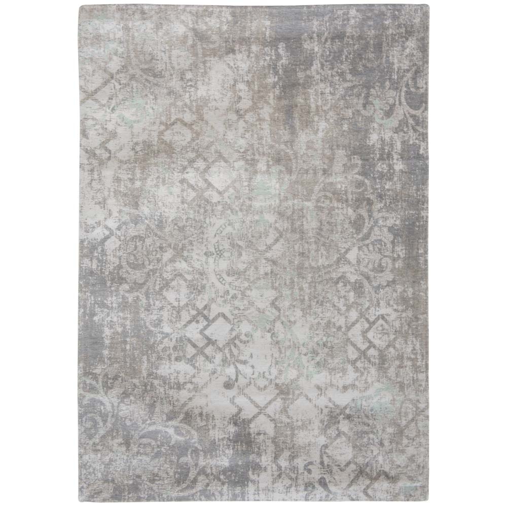 Louis De Poortere – Babylon Rug – 8547 Sherbet – 230 x 330 – Grey / Pale Green – 100% Cotton – 140cm