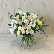 Luxury Flower Bouquet in Creams Greens and Whites Medium (as displayed) – Blooming Amazing