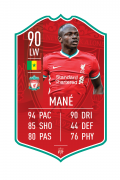 Sadio Mane LFC pre-made card – A4 | (21cm x 29.7cm) – Fifa Ultimate Team Card – Create FUT