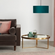 Luxury Large Velvet Fabric Pendant Shade Teal Velvet & Silver – CGC Retail Outlet