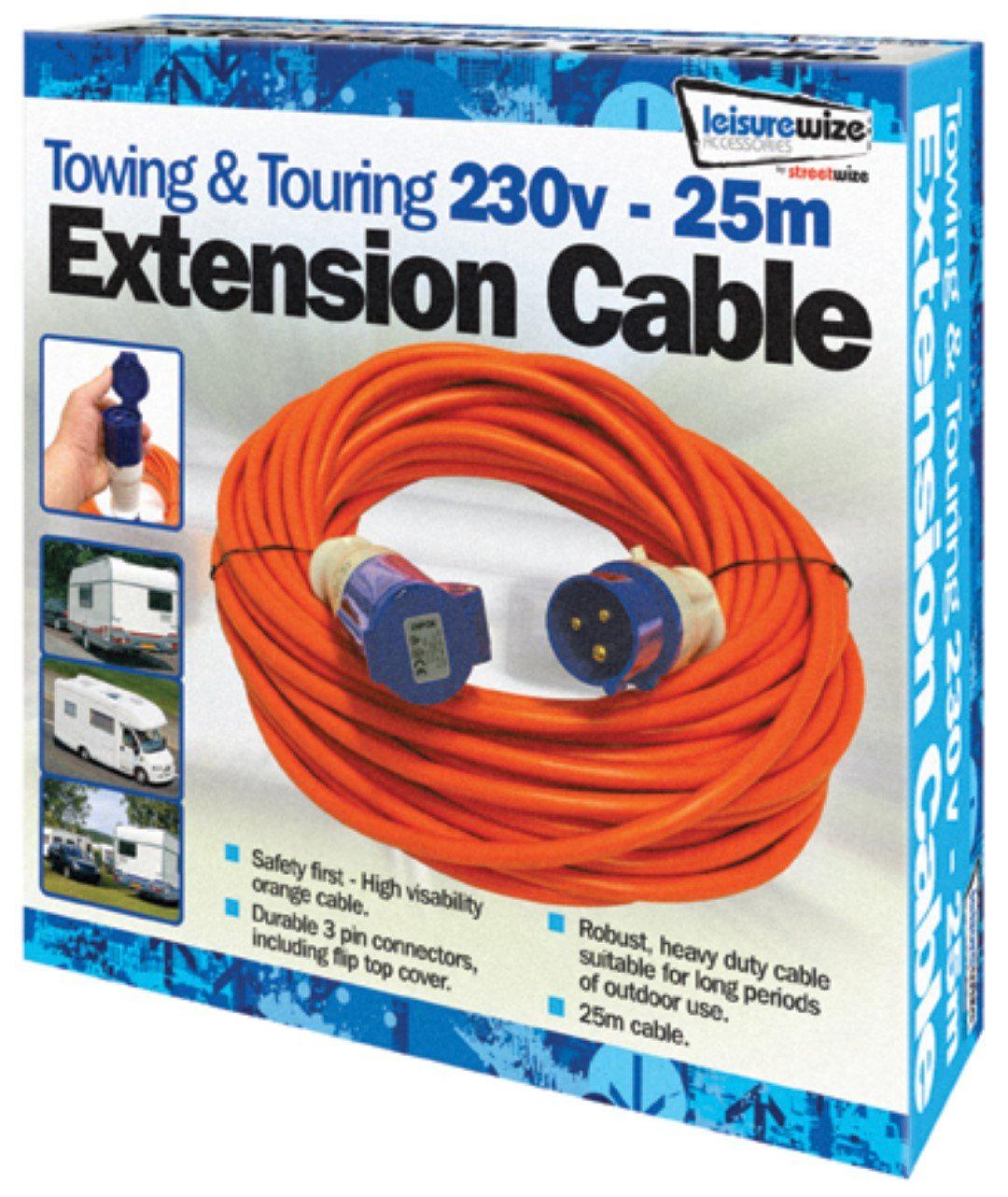 25 Metre Camping Extension Cable – Leisurewize – Campers & Leisure