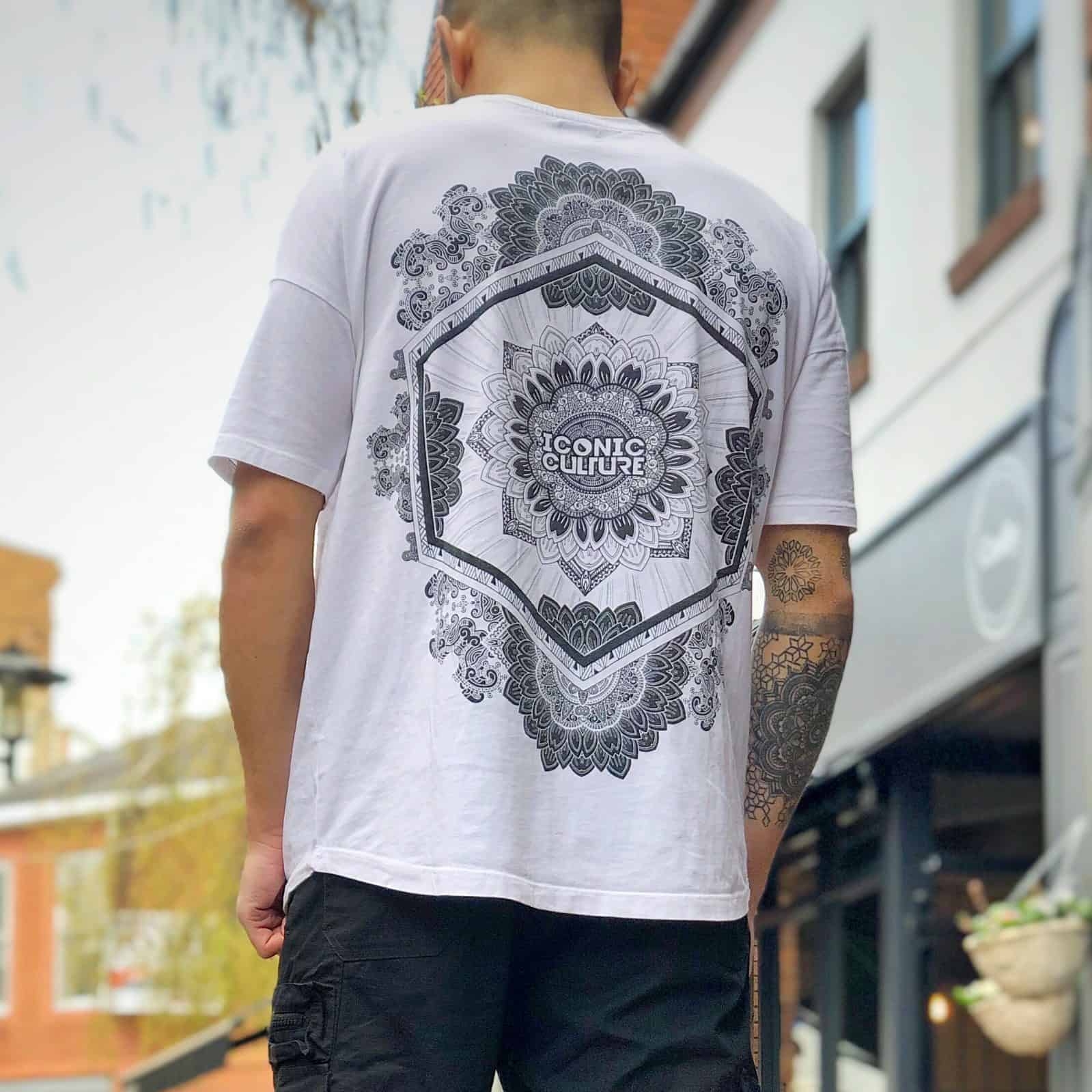 Mandala White Oversized Tee