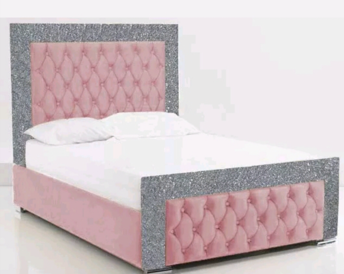 Monaco Glitter Range Sleigh Bed – BedsDivans