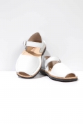 Buckle Strap White Leather| Solillas Menorcan Sandals | Boys, Girls |