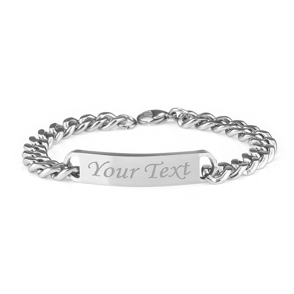 Mens Identity Curb Chain Bracelet