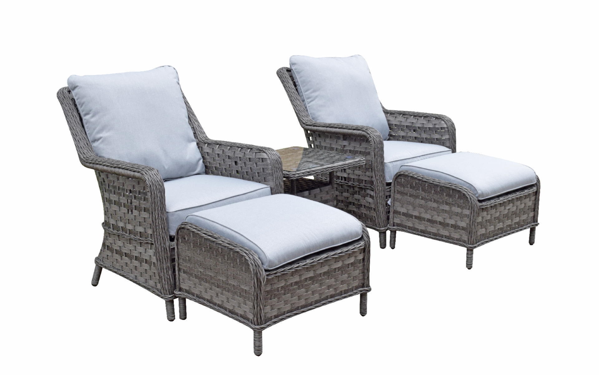 Hatherton Two Seater Set- In Grey with foot stalls