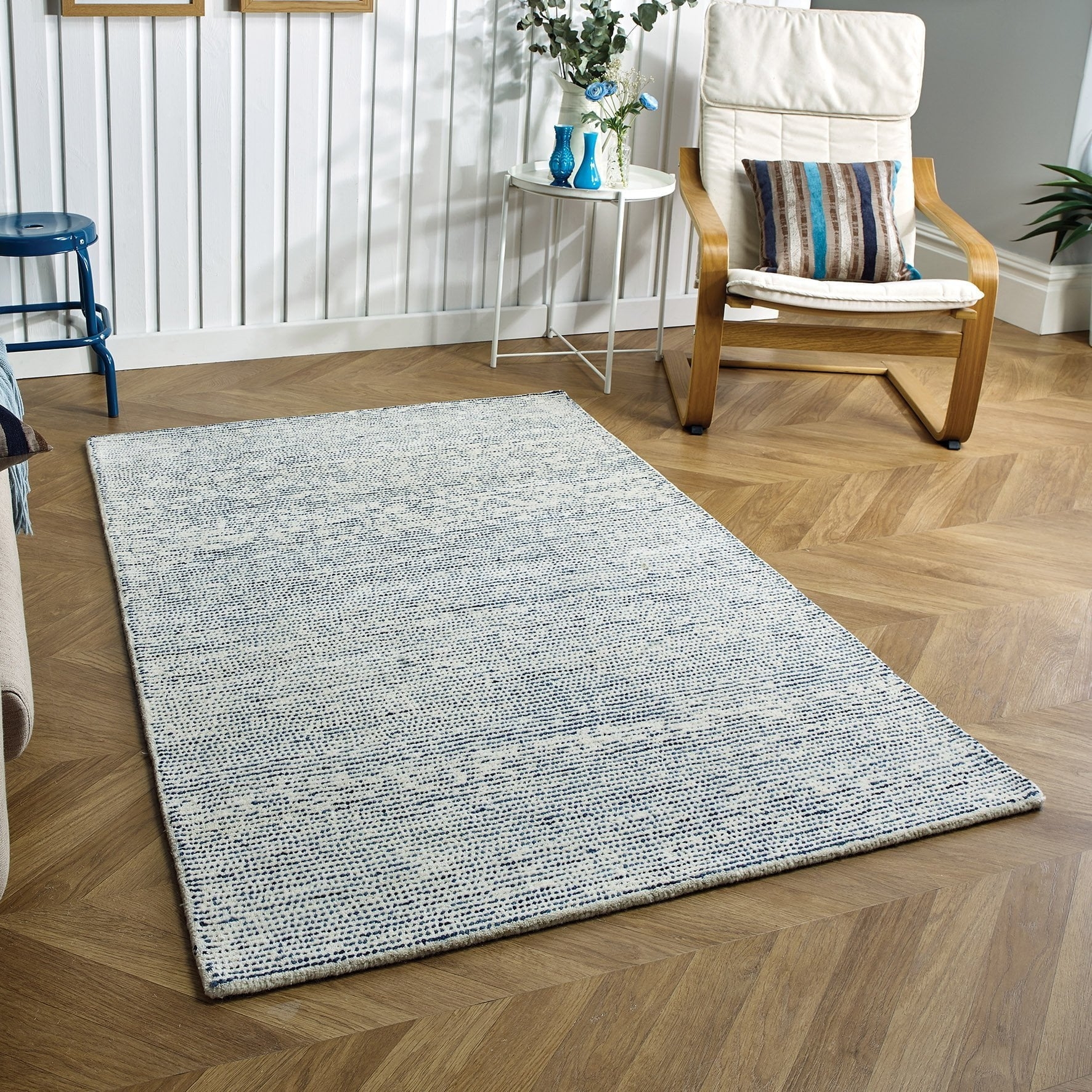 Oriental Weavers – Milano Blue 120 x 170cm / Cream/ Blue – The Rug Quarter