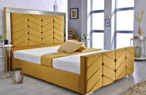 Mirror Bed – Double – 4FT6 – Optional Mattress – Upholstered – Sleep World Furniture
