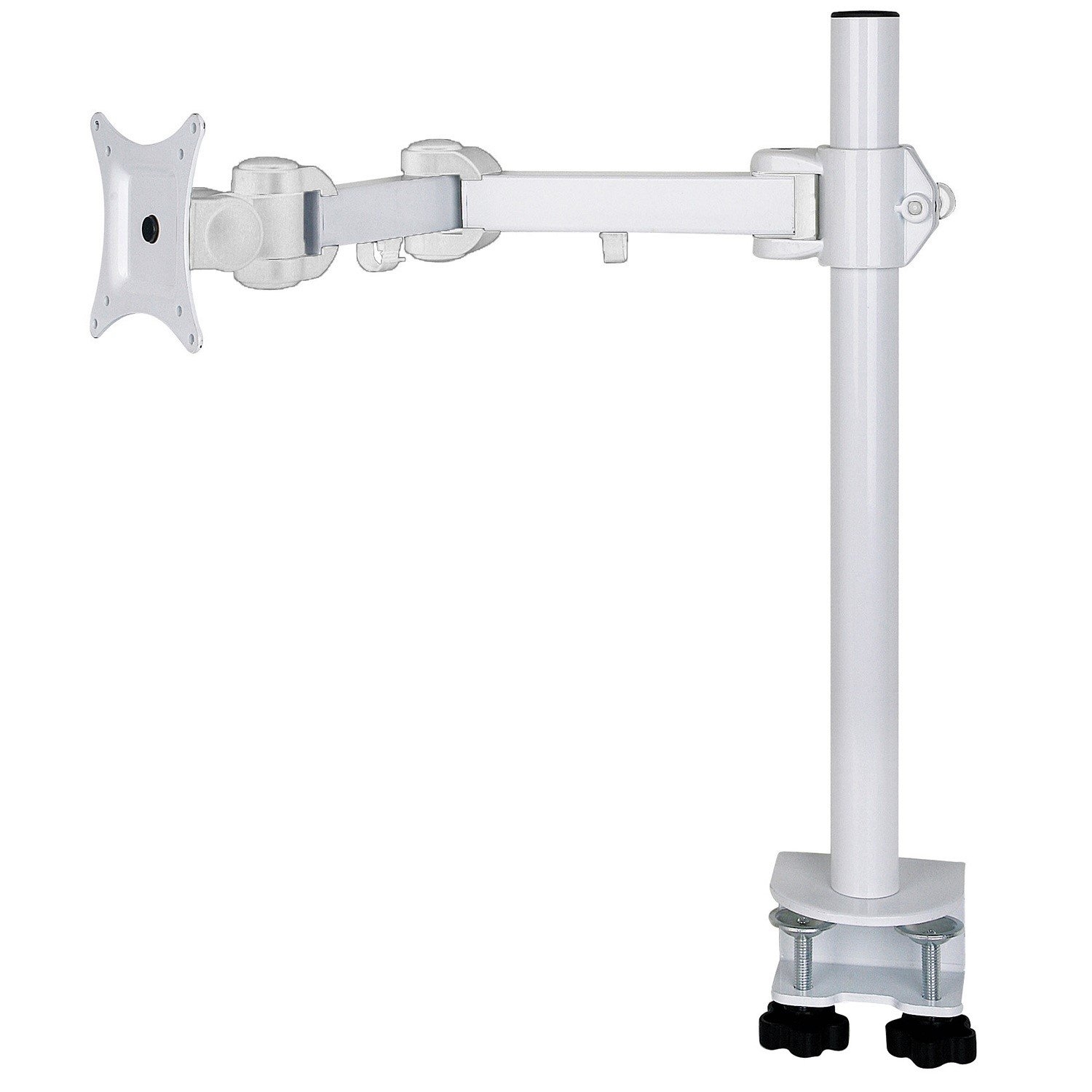Pole Mounted Monitor Arm For Single Screen – WHITE – Up Standesk