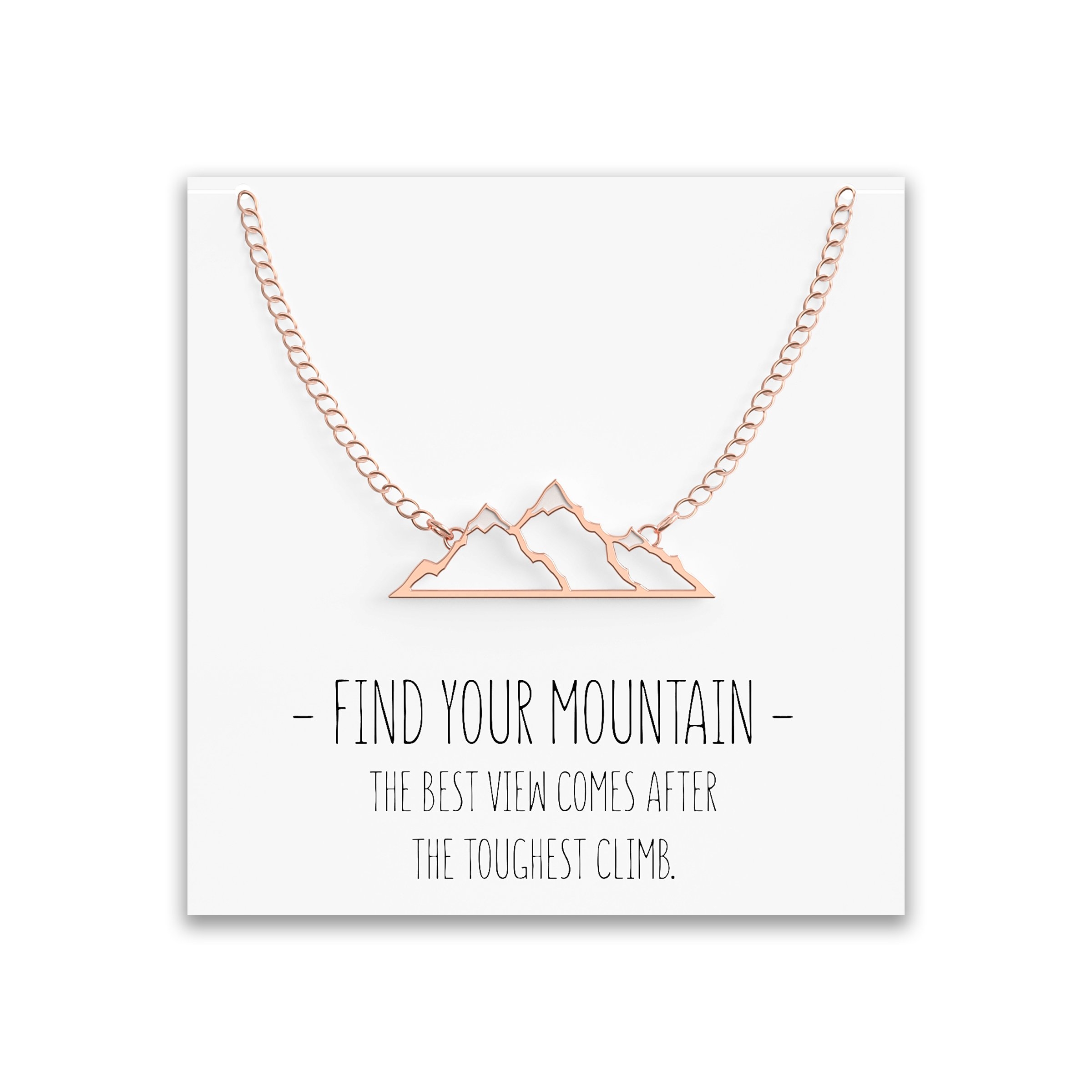 Find Your Mountain Necklace – Rose Gold, Silver & Rose Gold Gold – Happy Kisses