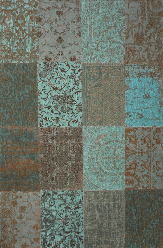Louis De Poortere – Multi Rug – 8006 Sea Blue – 230 x 330 – Blue / Brown – Cotton / Polyurethane – 230cm x 330cm