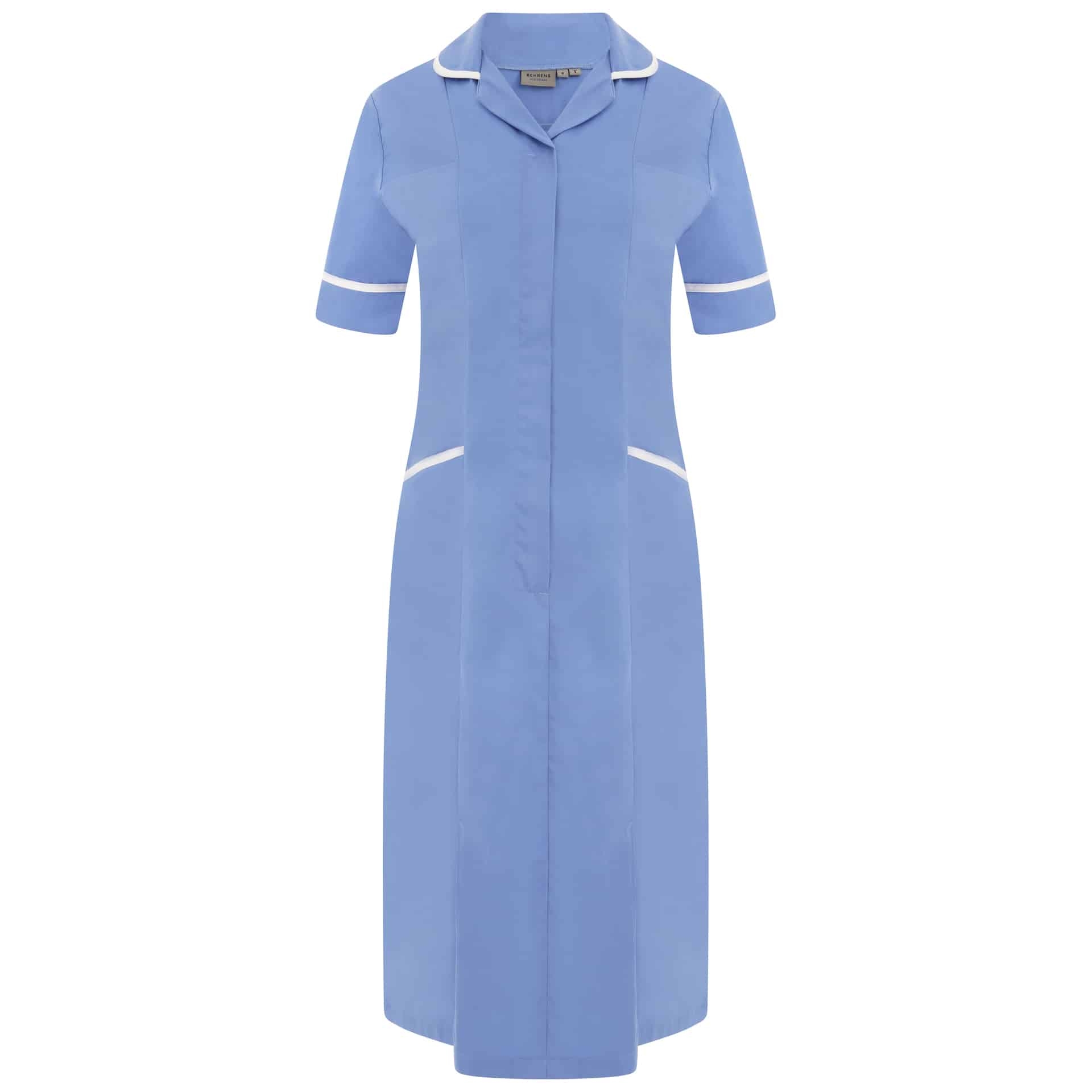 Behrens Ladies Dress – Hospital Blue/White Trim – 8 Reg – Uniforms Online