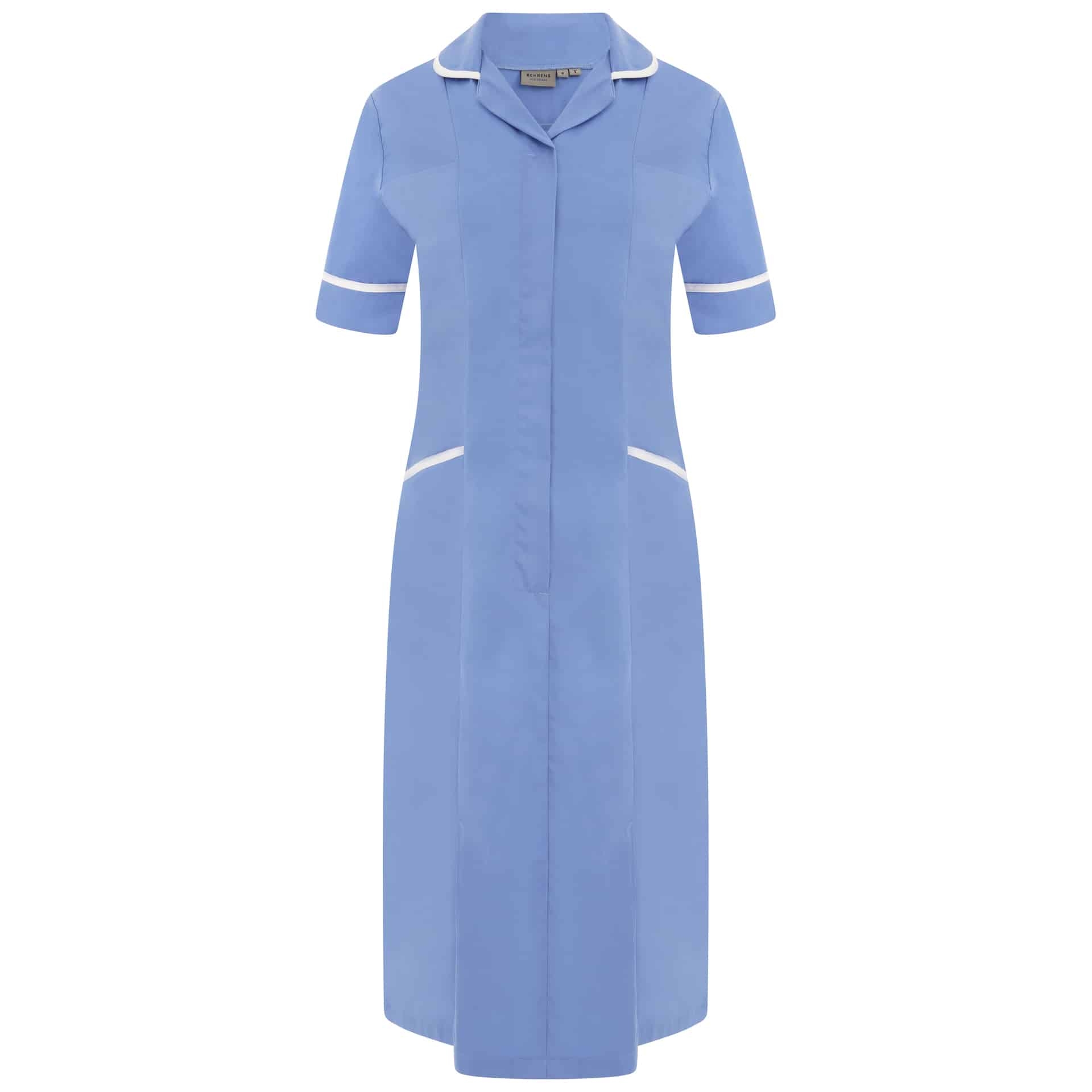 Behrens Ladies Dress – Hospital Blue/White Trim – 8 Reg – Uniforms Online