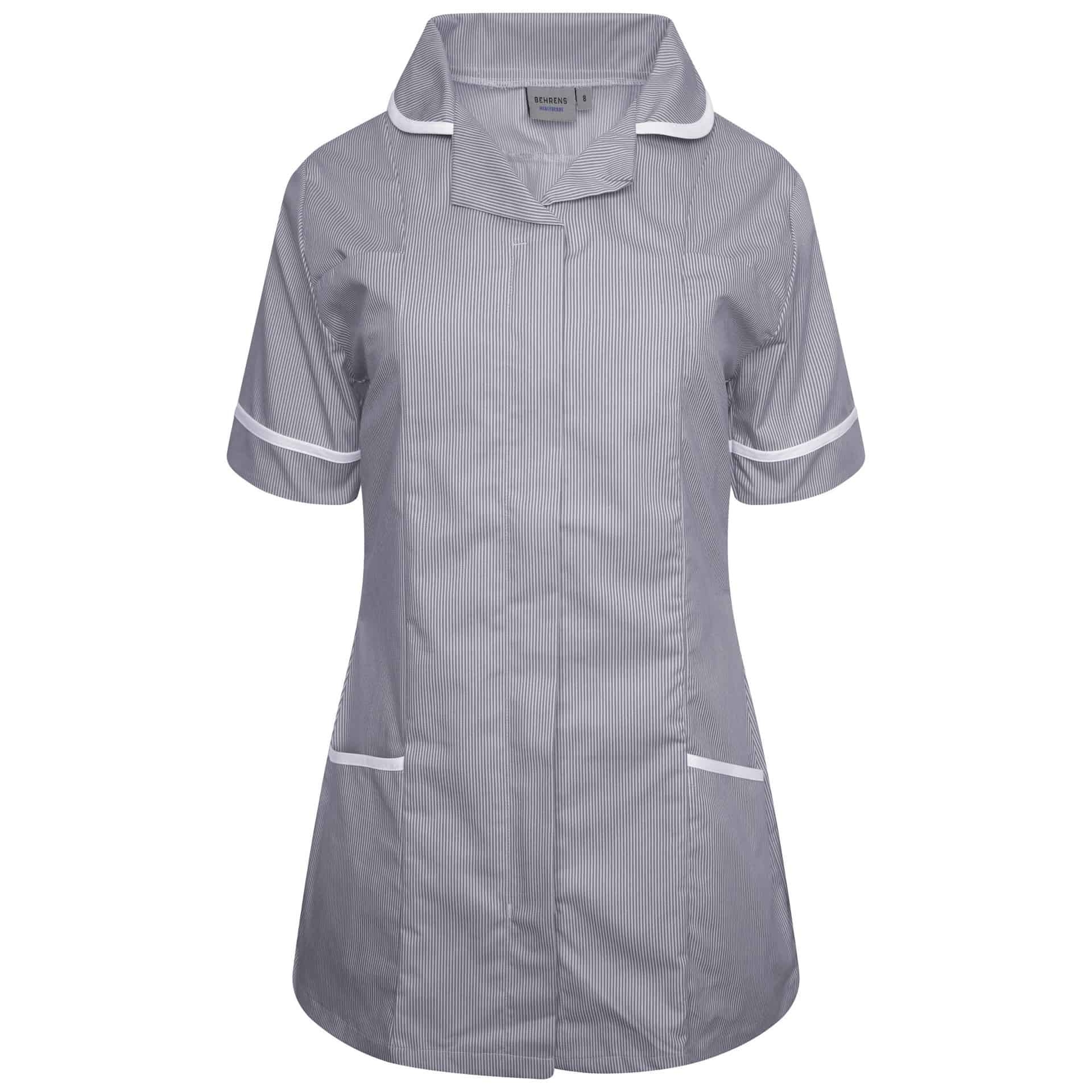 Behrens Ladies Tunic P.S – Navy/White Stripe/White Trim – 14 – Uniforms Online