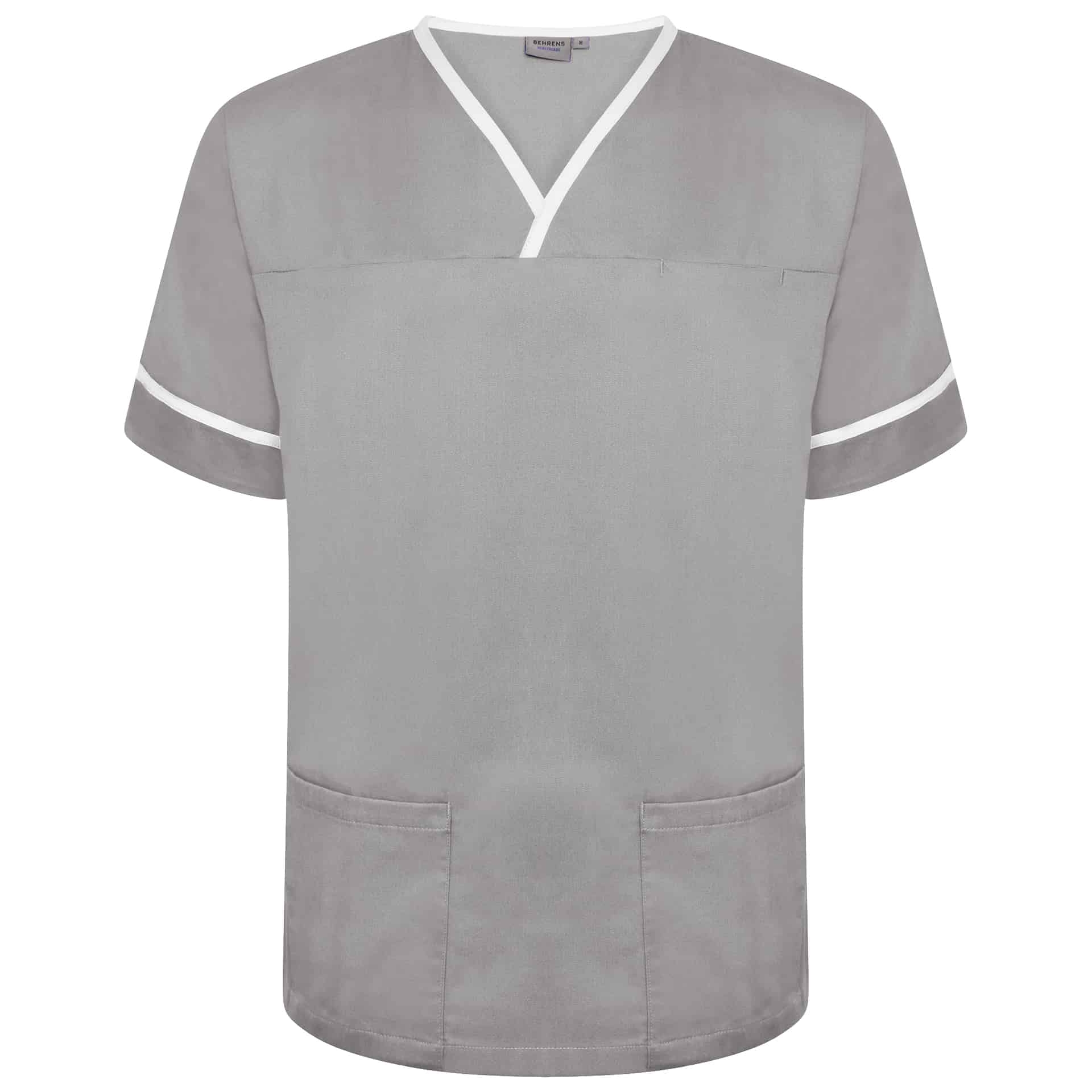 Behrens Scrub Tunic With Trim – Grey/White Trim – XL – Uniforms Online