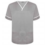 Behrens Scrub Tunic With Trim – Grey/White Trim – XL – Uniforms Online