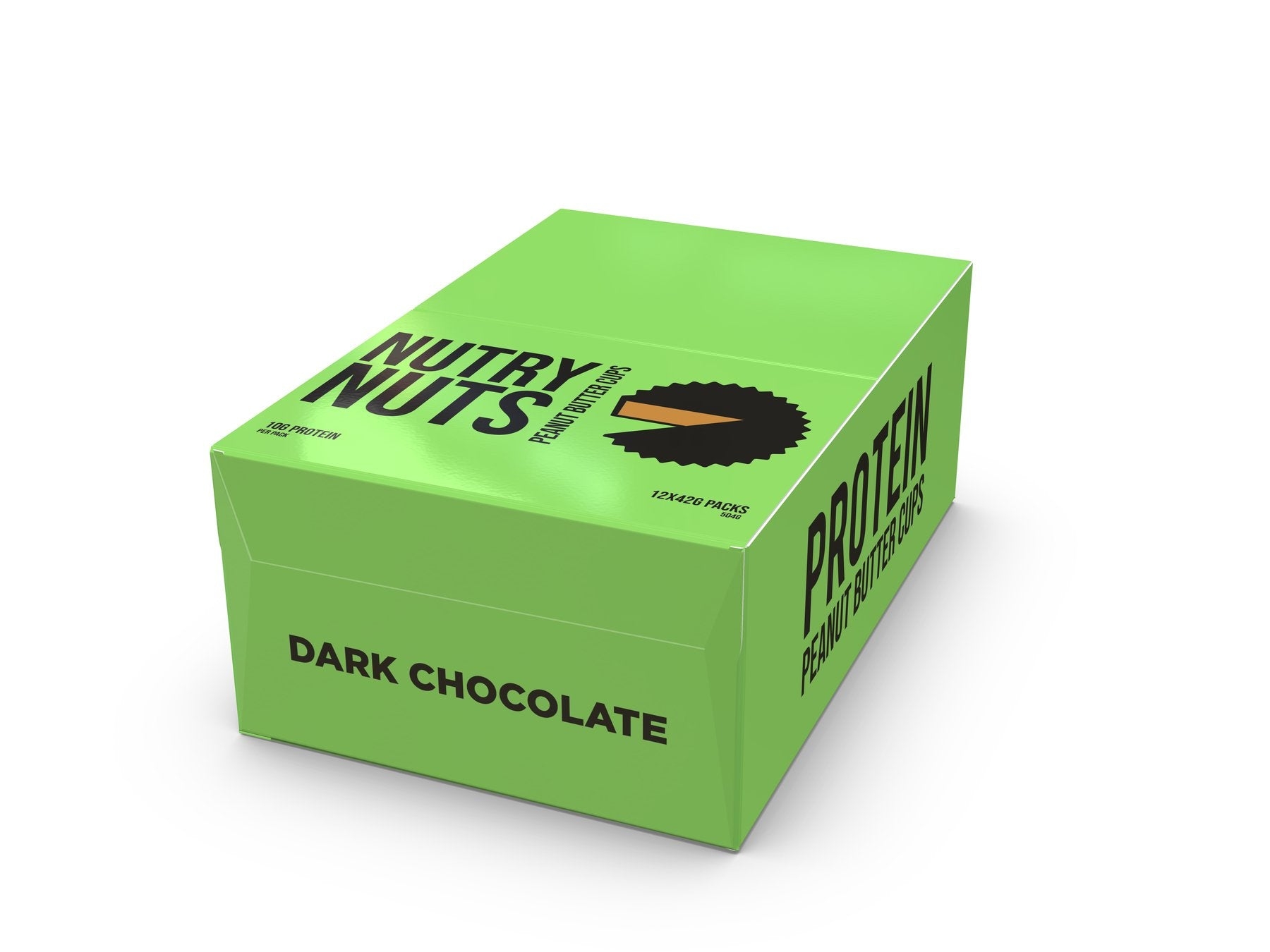 NUTRY NUTS Protein Peanut Butter Cups – Dark Chocolate (Vegan) – 12x Packets (1 Box) – Load Up Supplements