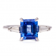Art Deco, 1930s, Platinum, Sri Lankan Sapphire and Diamond Ring – Vintage Ring – Antique Ring Boutique