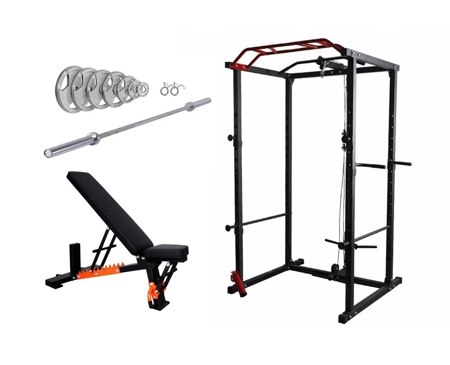 C.G.E Basic Power Rack With Pulley System Package 120kg – Power Racks – Custom Gym Equipment