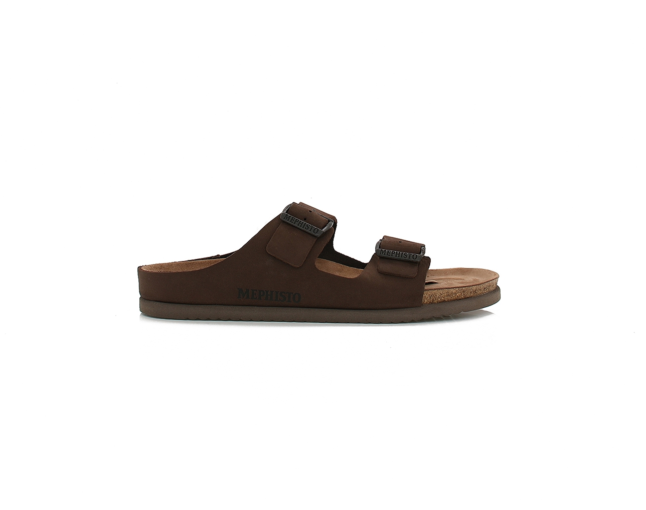 Mens Mephisto Norman Casual Sandals – Buckle / Slip-On – Fits High Instep – Size 43 – Brown / Tan – Nubuck / Leather – ShoeFit