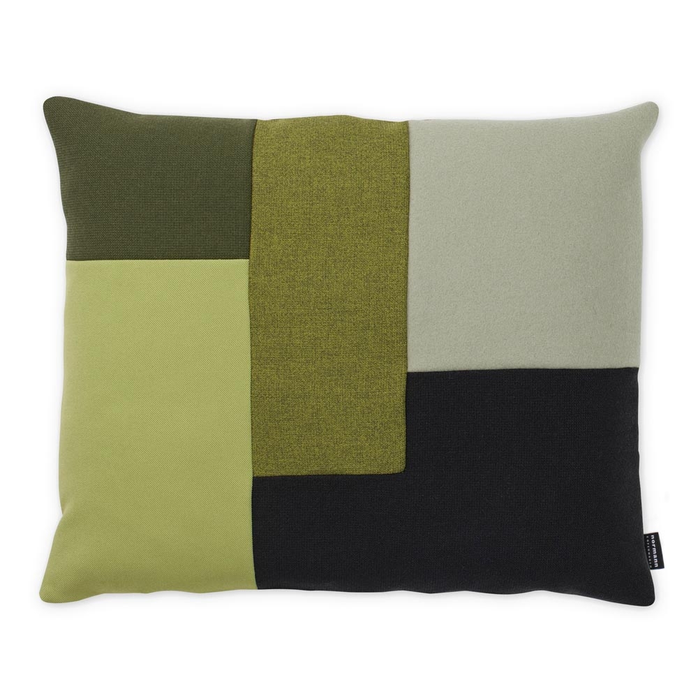 Normann Copenhagen – Brick Cushion – Moss – Black / Grey / Grey – Gabriel / Synthetic  – 50cm x  60cm