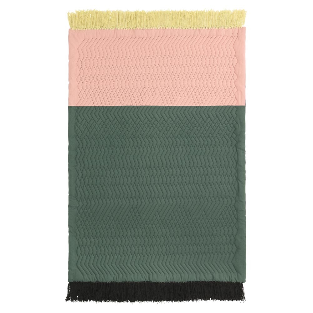 Normann Copenhagen – Trace Two-Sided Rug – Blush & Dark Green – Pink / Green – 50% Wool / 50% Polyester – 140cm x 195cm