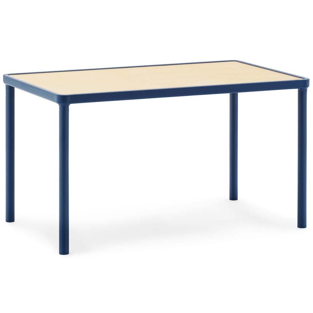 Normann Copenhagen – Case Coffee Table – Large – Dark Blue – Blue / Brown – Powder Coated Aluminium / Oak / Steel  – 40.3cm x 40cm x 40cm