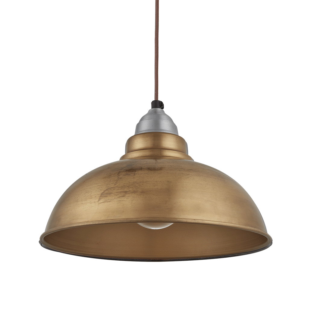 Industville – Old Factory Pendant – 12 Inch – Ceiling Light – Light Shade – Brass Colour – Brass Material – 20 CM X 30.4 CM X 30.4 CM