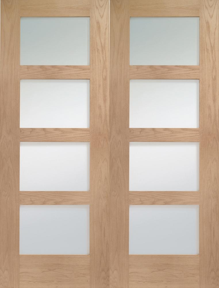 XL Joinery Oak Shaker Door Pair Clear Glazed – 1981 x 1220 mm