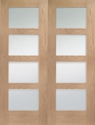 XL Joinery Oak Shaker Door Pair Clear Glazed – 1981 x 1220 mm