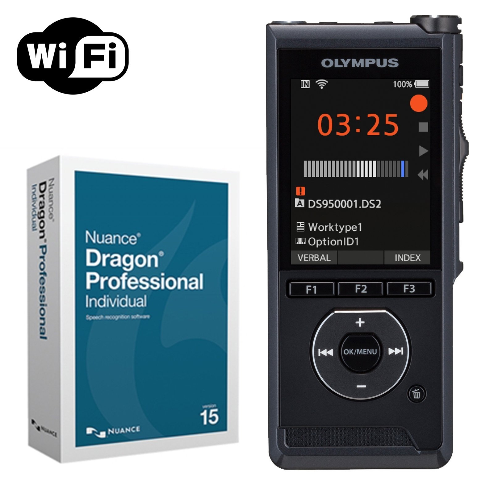 Olympus DS-9500 Premium Kit with Nuance Dragon 15 Individual