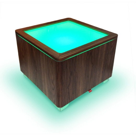 Moree – Ora LED Table – Walnut – Brown / Blue – MDF – 60cm x 60cm x 45cm